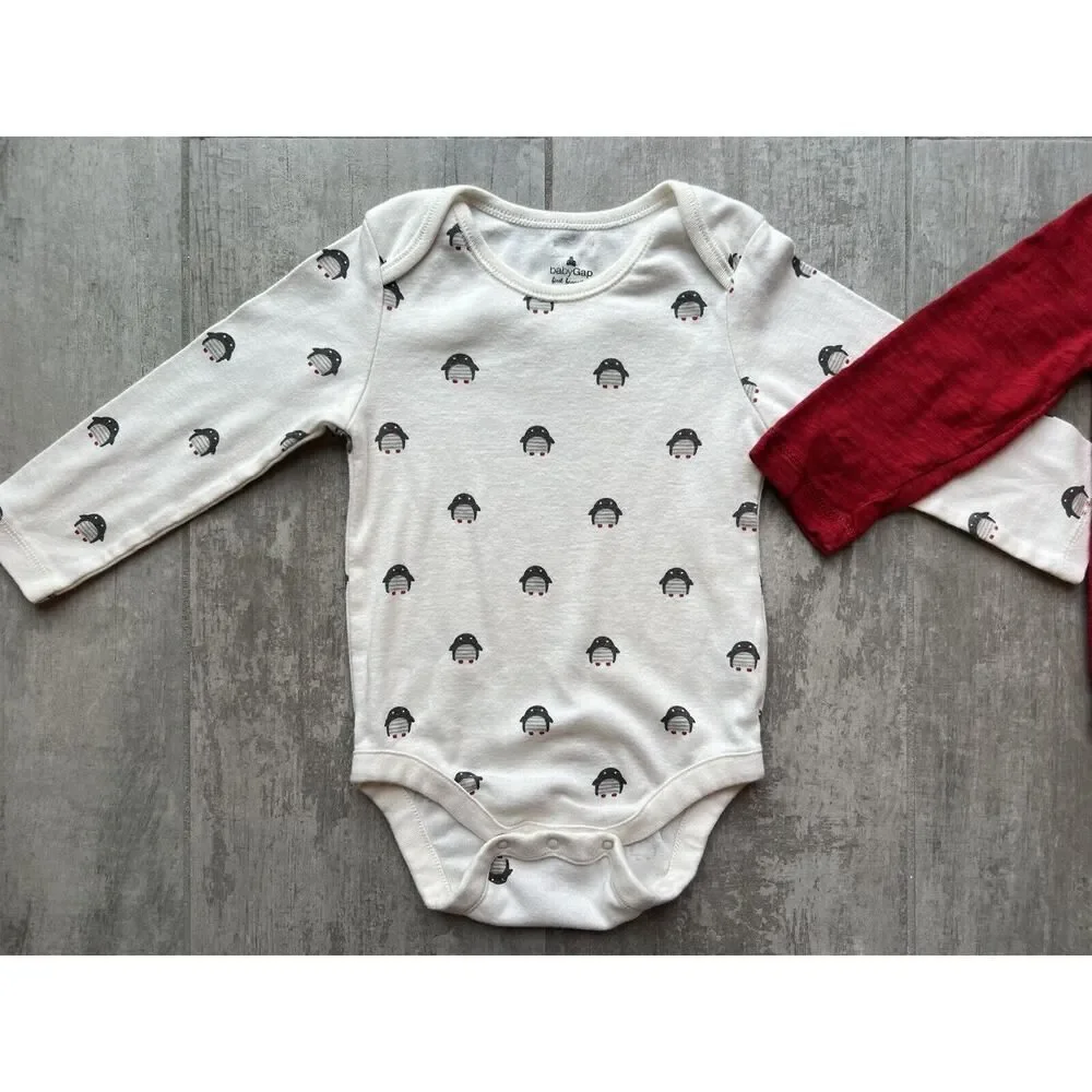 BABY GAP Toddler One Piece Long Sleeve Bodysuits Lot Set of 3 Cotton 12-18m